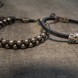 Laden Sie das Bild in den Galerie-Viewer, COMBO SET 4 <br> Armband Skull Leder & <br> Black Braided Leather