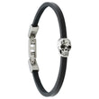 Laden Sie das Bild in den Galerie-Viewer, Armband Skull <br> Leder schwarz