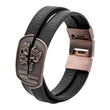 Laden Sie das Bild in den Galerie-Viewer, Skull Armband Leder kupferfarben