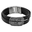 Laden Sie das Bild in den Galerie-Viewer, Skull Armband Leder <br> stahlfarben