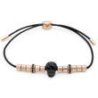 Laden Sie das Bild in den Galerie-Viewer, Armband Skull Leder<br> rosegold / schwarz