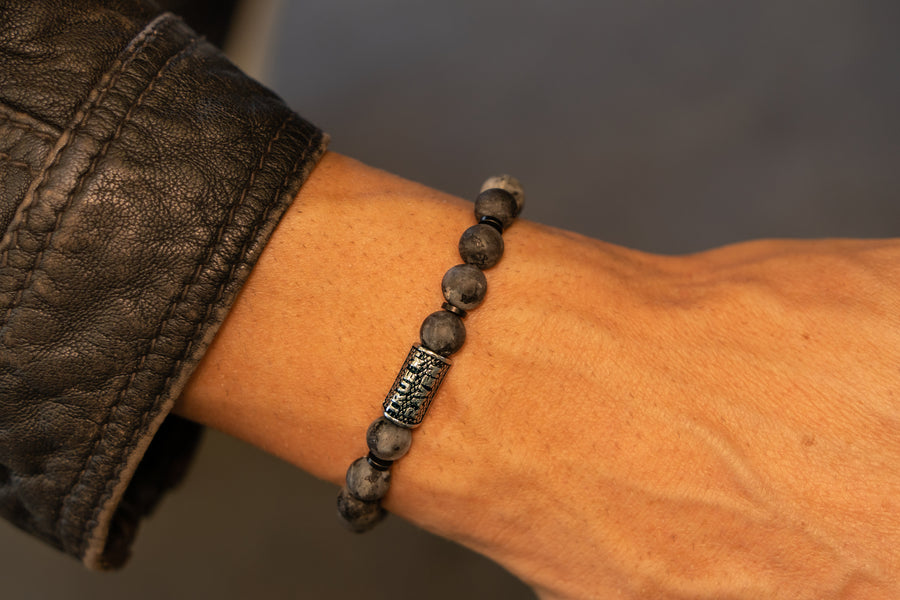 Armband Beads <br> Grey Agate