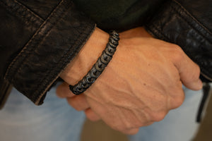 Armband <br> Black Braided Leder