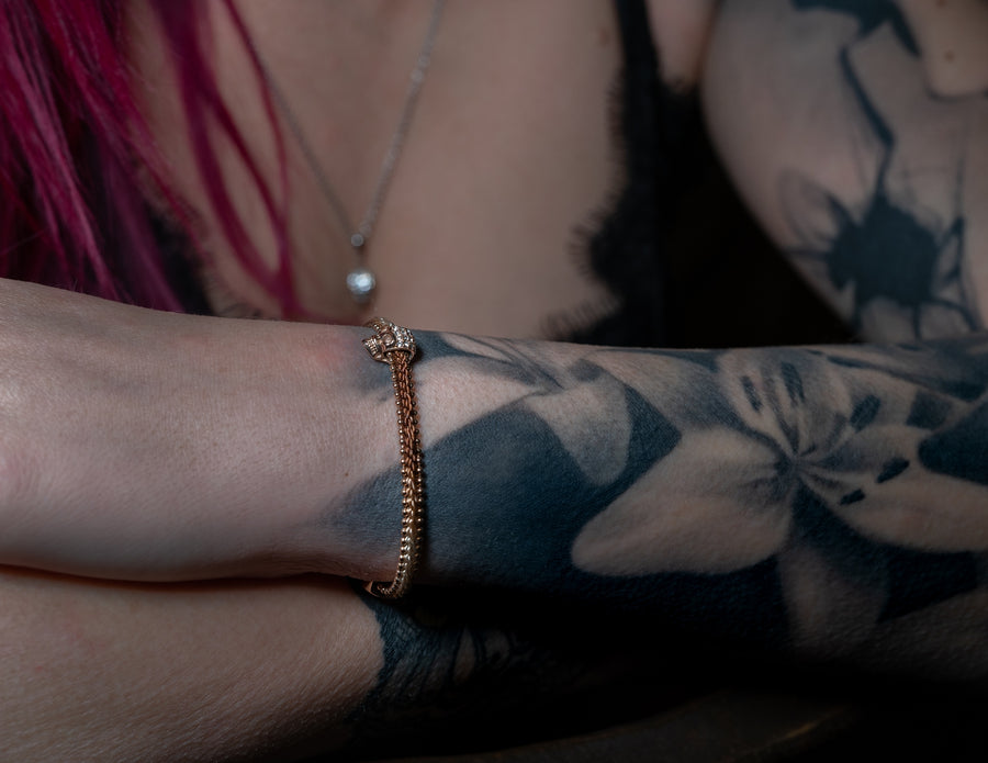 Armband Skull <br> Cotton rosegold