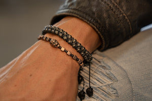 Armband Skull <br> Braided Cord kupferfarben