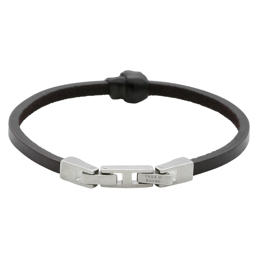 Armband black Skull <br> Leder braun