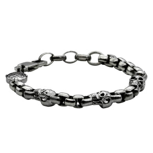 Armband Three Skulls <br> Stainless Steel