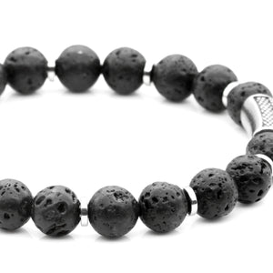 Armband Beads <br> Black Lavastone