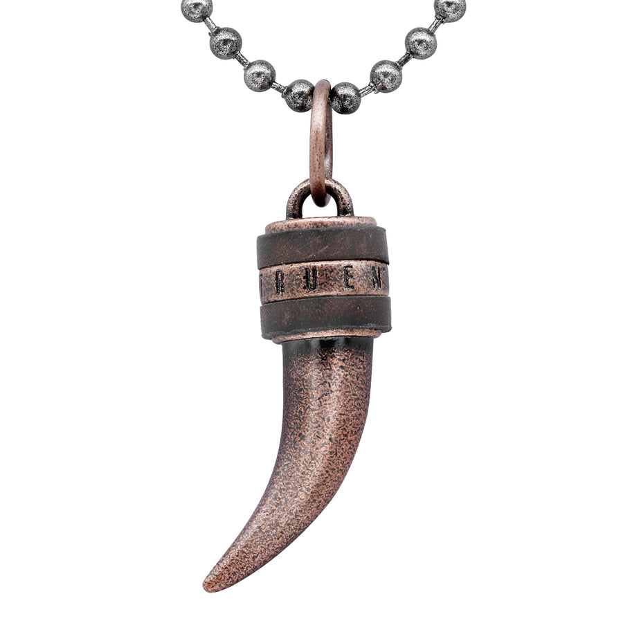 Halskette Tribal Wolf Tooth <br> Stainless Steel kupferfarben