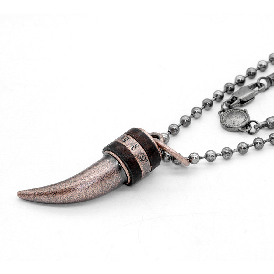 Halskette Tribal Wolf Tooth <br> Stainless Steel kupferfarben