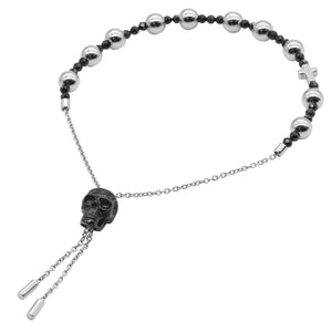 Armband Skull & Cross I <br> silber / schwarz