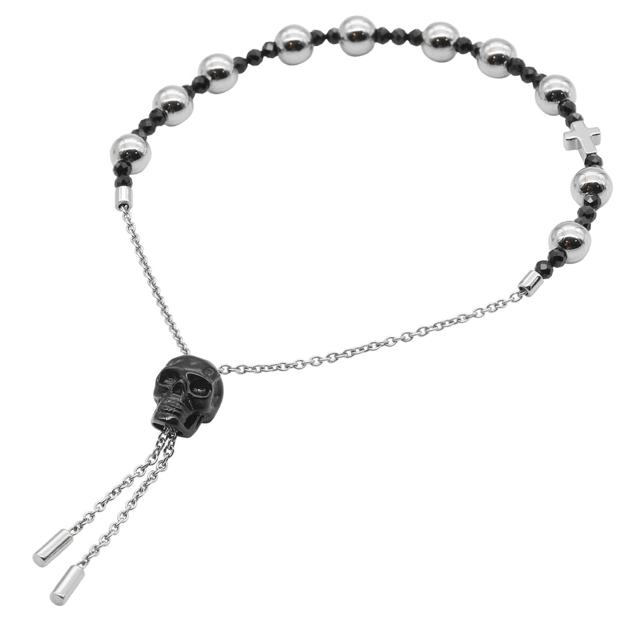 Armband Skull & Cross I <br> silber / schwarz