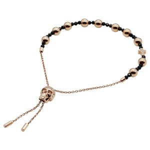 Armband Skull & Cross I <br> rosegold / schwarz