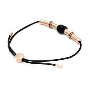 Armband Skull Leder<br> rosegold / schwarz