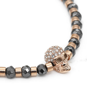 Armband Skull & Stones <br> rosegold